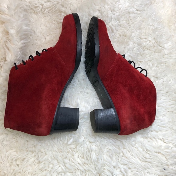 FREE SHIPPING!Bottega Veneta red lace up suede - Picture 2 of 7